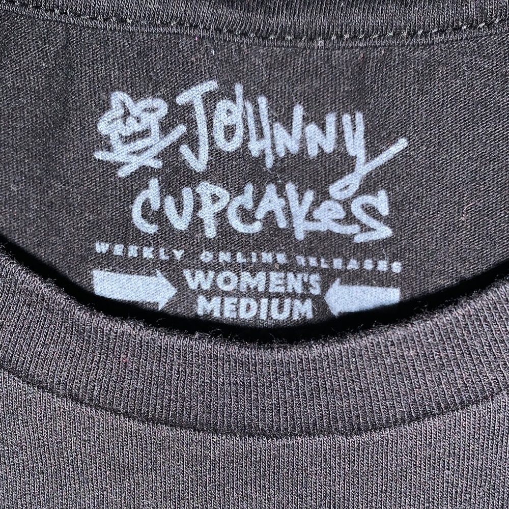 Johnny Cupcakes Before Buddies Fitted Black Tee Size Medium (fits like a small) - Picture 2 of 10
